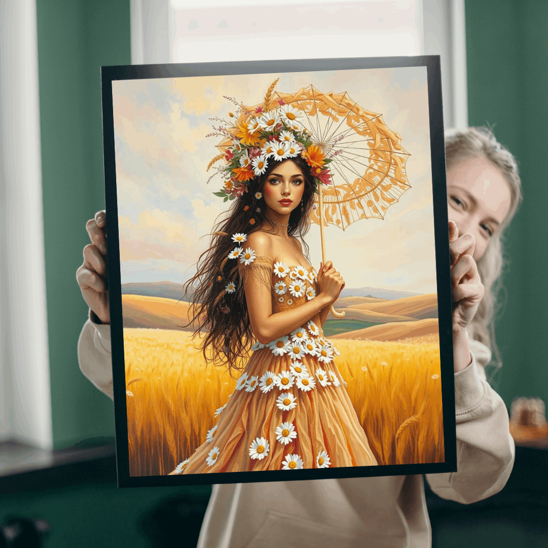 Lady of the Golden Fields - Summer Wildflower Fantasy Jigsaw Puzzle Puzzle The Puzzle Chest