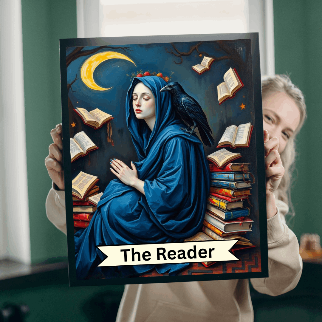 The Reader Mystical Tarot Card Jigsaw Puzzle: Books, Raven, Moon - Hobby Game Puzzle The Puzzle Chest