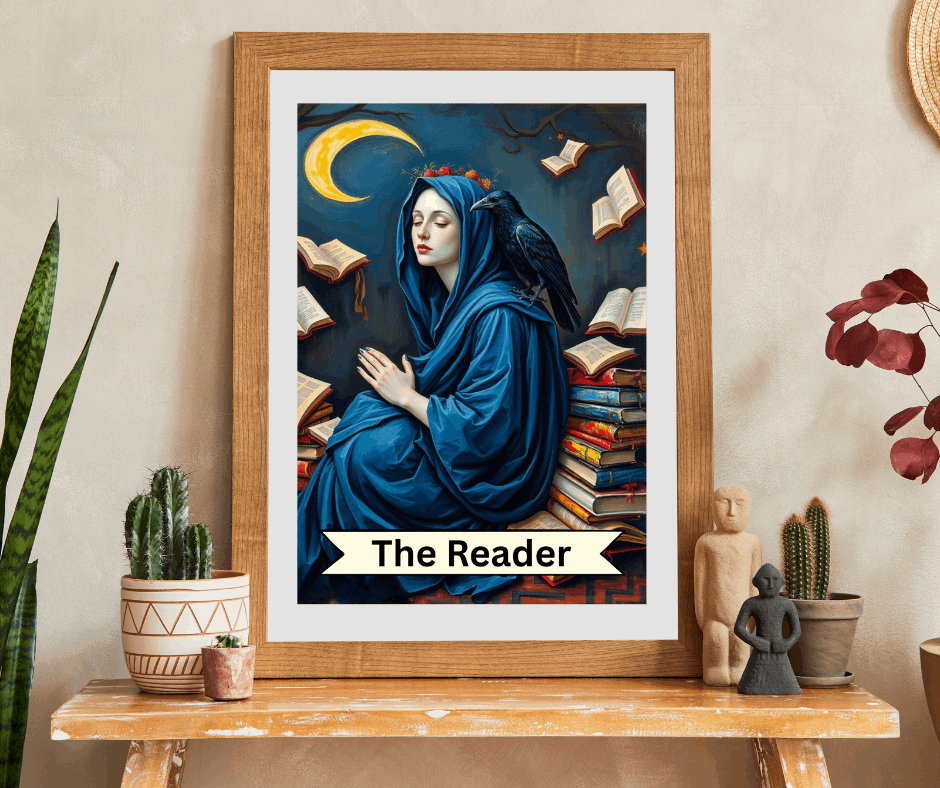 The Reader Mystical Tarot Card Jigsaw Puzzle: Books, Raven, Moon - Hobby Game Puzzle The Puzzle Chest
