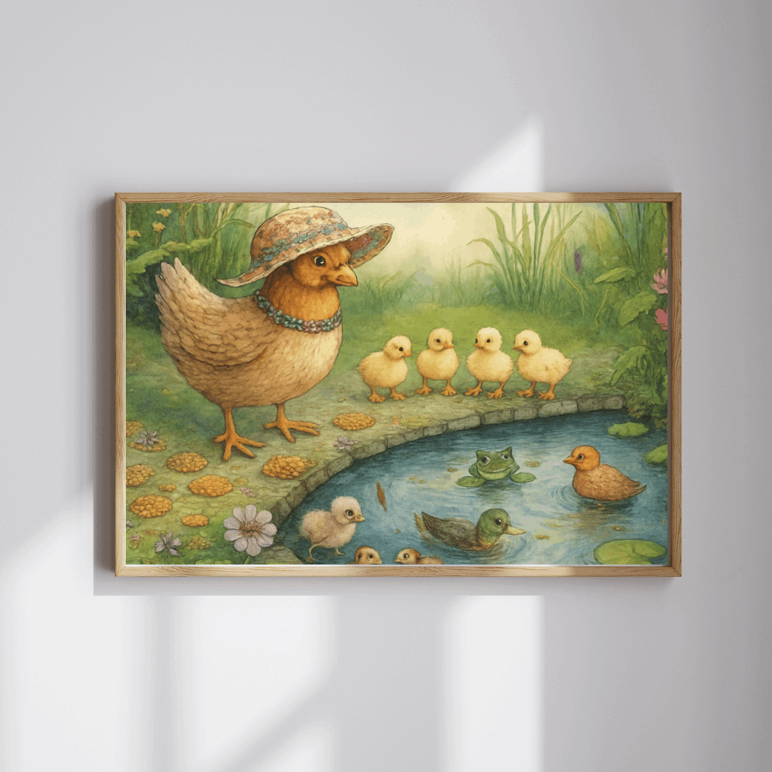 Pondside Adventure Jigsaw Puzzle - Charming Chicken Family Farmyard Nature Theme Gift for Friends, Family Game Night, Solo Fun, Animal Lover Puzzle The Puzzle Chest