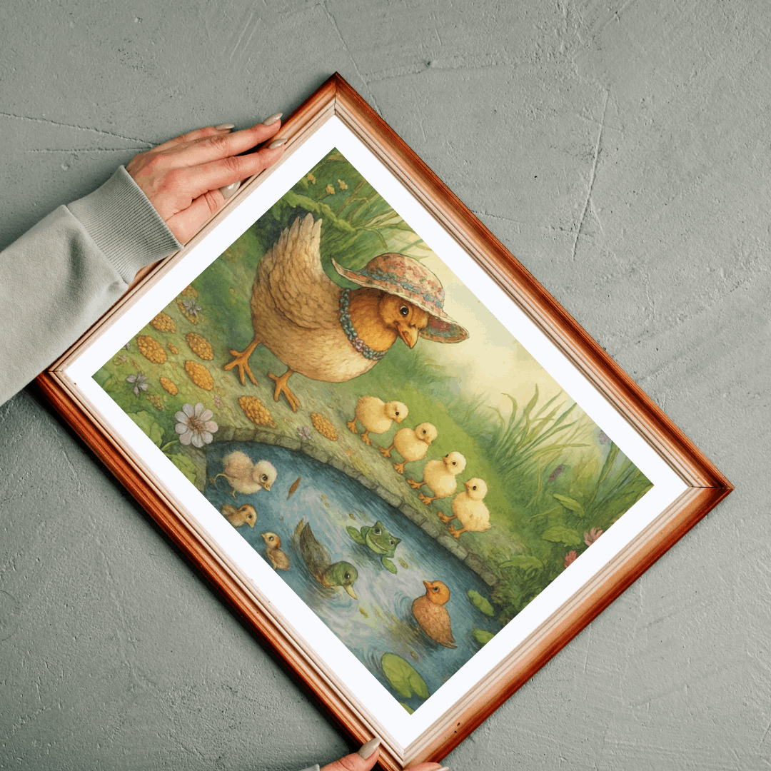 Pondside Adventure Jigsaw Puzzle - Charming Chicken Family Farmyard Nature Theme Gift for Friends, Family Game Night, Solo Fun, Animal Lover Puzzle The Puzzle Chest