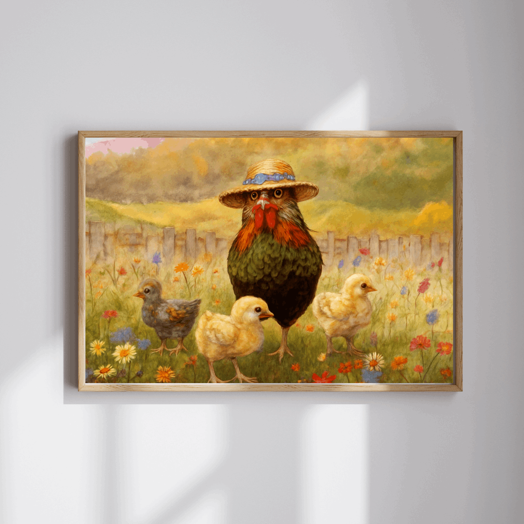 Chicken Stroll Jigsaw Puzzle - Chicks in Wildflower Field, Ideal for Family Fun Game, Indoor Activity, Holiday Birthday Gift, Bird Lovers Puzzle The Puzzle Chest