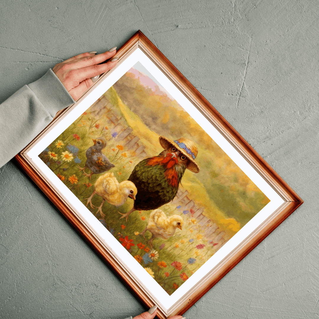 Chicken Stroll Jigsaw Puzzle - Chicks in Wildflower Field, Ideal for Family Fun Game, Indoor Activity, Holiday Birthday Gift, Bird Lovers Puzzle The Puzzle Chest