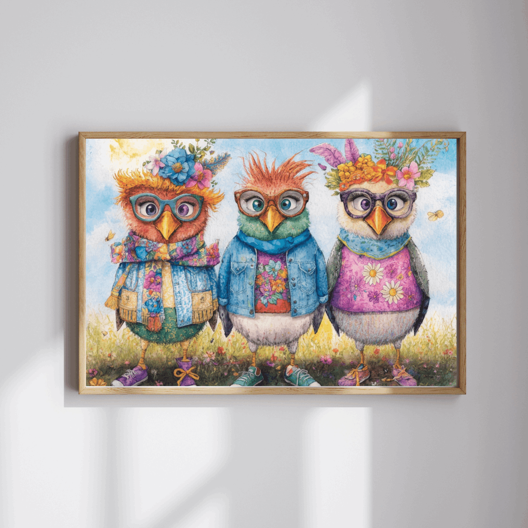 Fashionable Flock Jigsaw Puzzle, Cartoon Chicken Puzzle Puzzle The Puzzle Chest