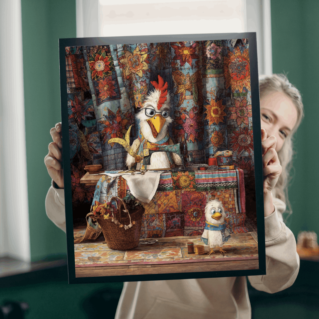 Chicken Tailor Jigsaw Puzzle, Farm Animal Sewing Theme Bird Game for Family Fun, Home Activity, Gift for Adult Puzzle Lovers, Brain Teaser Puzzle The Puzzle Chest
