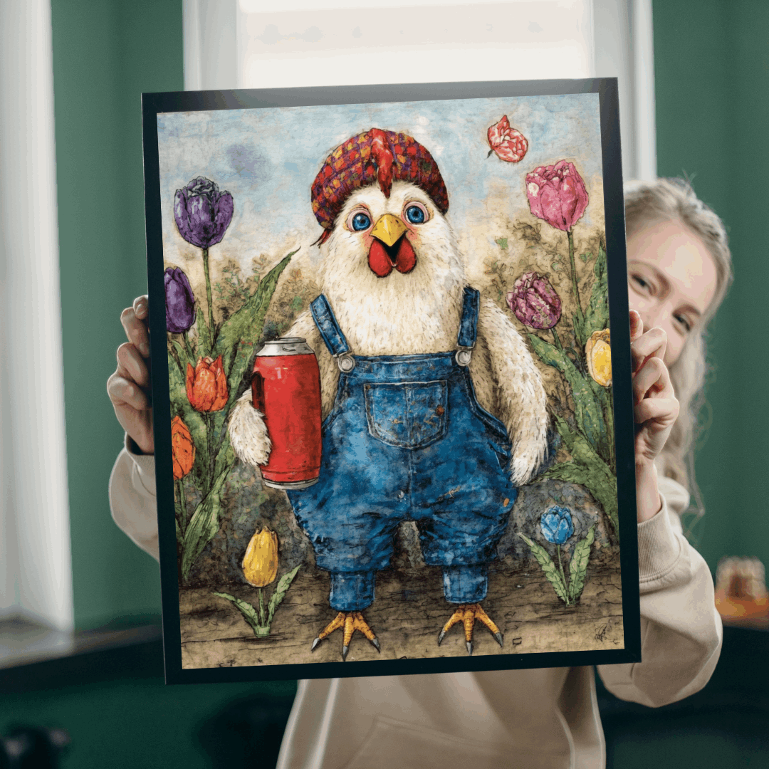 Chicken Gardener Jigsaw Puzzle, Cartoon Bird Puzzle Ideal for Fun Family Activity, Gift, Game Night, Farm Animal Puzzle Lover, Brain Teaser Puzzle The Puzzle Chest