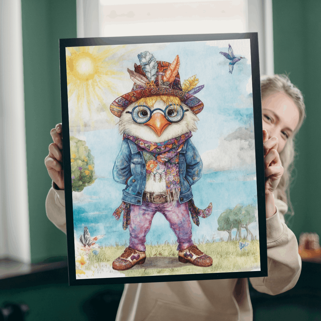 Chicken Hippie Jigsaw Puzzle - Bird Puzzle for Solo Fun, Family Activity, Friend Game Night, Holiday Birthday Gift for Animal Lover Puzzle The Puzzle Chest