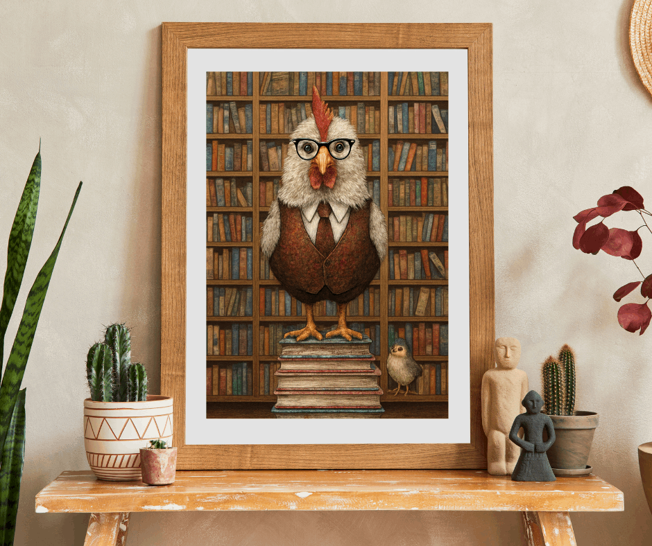 Chicken Librarian Jigsaw Puzzle, Bird Puzzle Ideal for Fun Family Activity, Gifts, Game Night, Animal Lovers, Book Enthusiasts Puzzle The Puzzle Chest