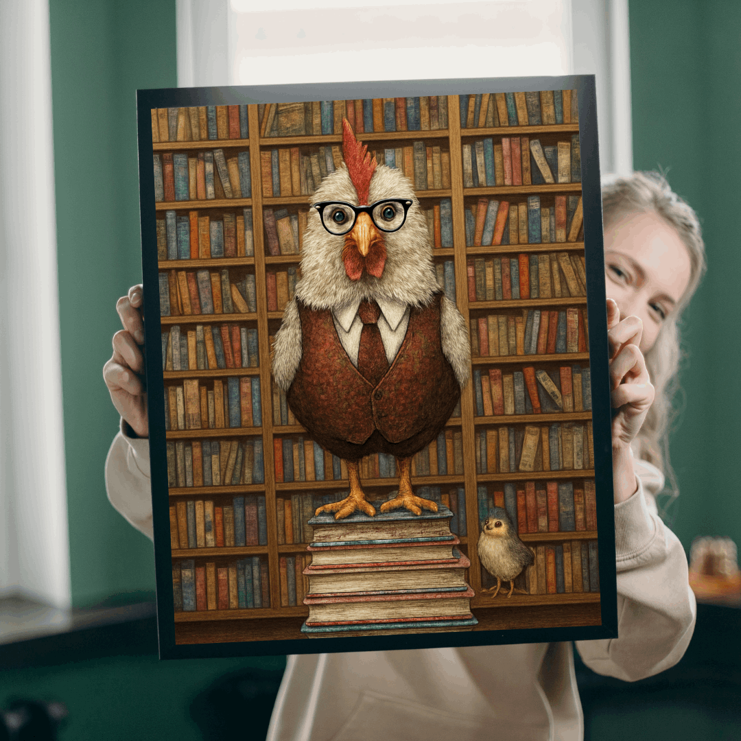 Chicken Librarian Jigsaw Puzzle, Bird Puzzle Ideal for Fun Family Activity, Gifts, Game Night, Animal Lovers, Book Enthusiasts Puzzle The Puzzle Chest