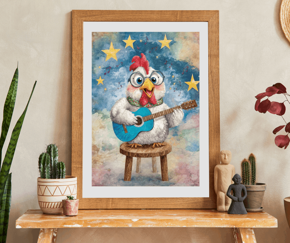 Chicken Musician Jigsaw Puzzle, Bird Game for Fun Family Activity, Gifts, Game Nights, Brain Teaser, Farm Animal Lover Puzzle The Puzzle Chest