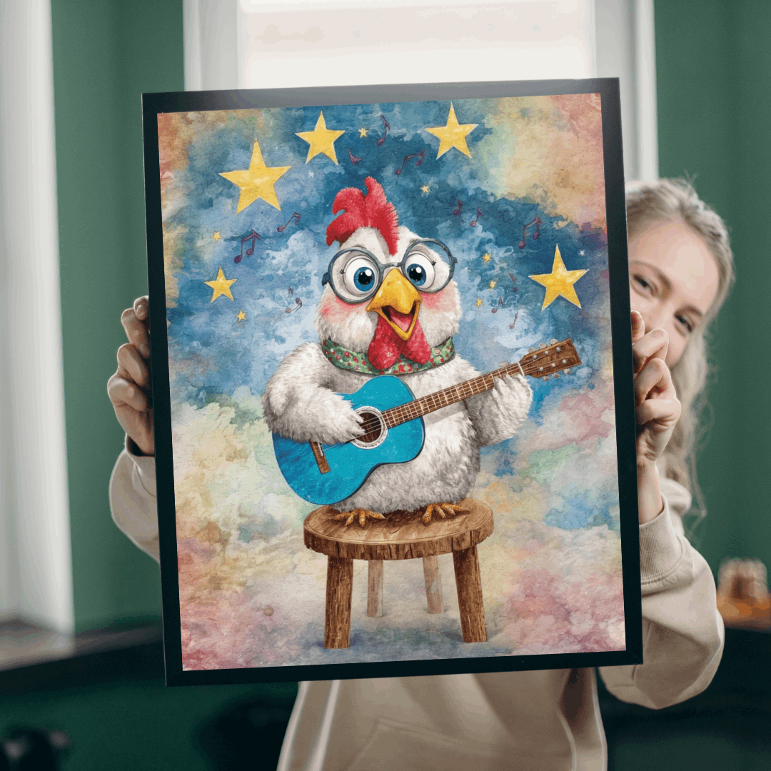 Chicken Musician Jigsaw Puzzle, Bird Game for Fun Family Activity, Gifts, Game Nights, Brain Teaser, Farm Animal Lover Puzzle The Puzzle Chest