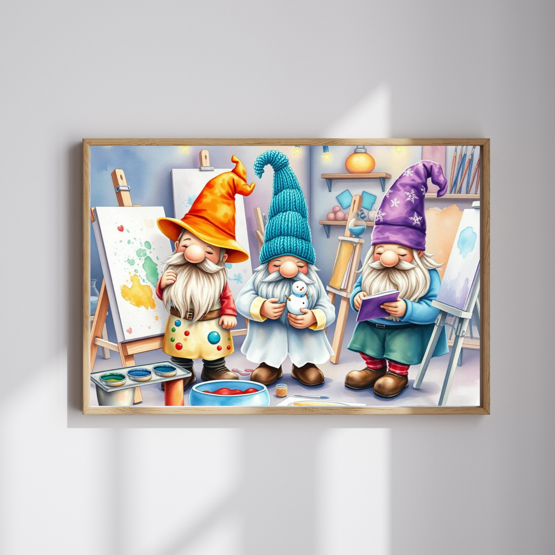 Artist Gnome Puzzle - Fantasy Mythical Jigsaw Puzzle with Palette and Canvas Puzzle The Puzzle Chest