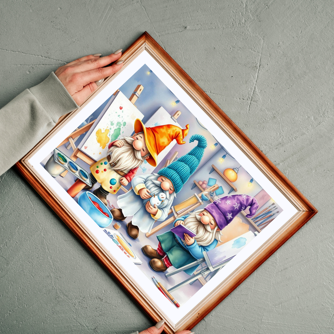 Artist Gnome Puzzle - Fantasy Mythical Jigsaw Puzzle with Palette and Canvas Puzzle The Puzzle Chest