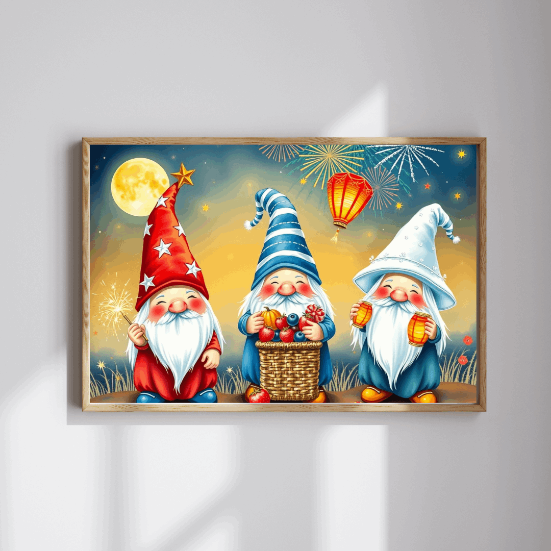 Fireworks Celebration Gnome Puzzle - 4th of July Themed Summer Jigsaw Game Puzzle The Puzzle Chest