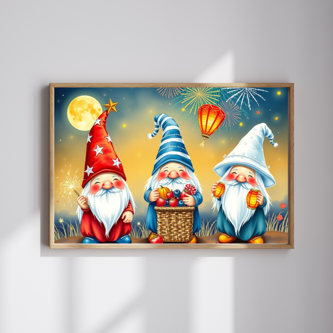 Fireworks Celebration Gnome Puzzle - 4th of July Themed Summer Jigsaw Game Puzzle The Puzzle Chest