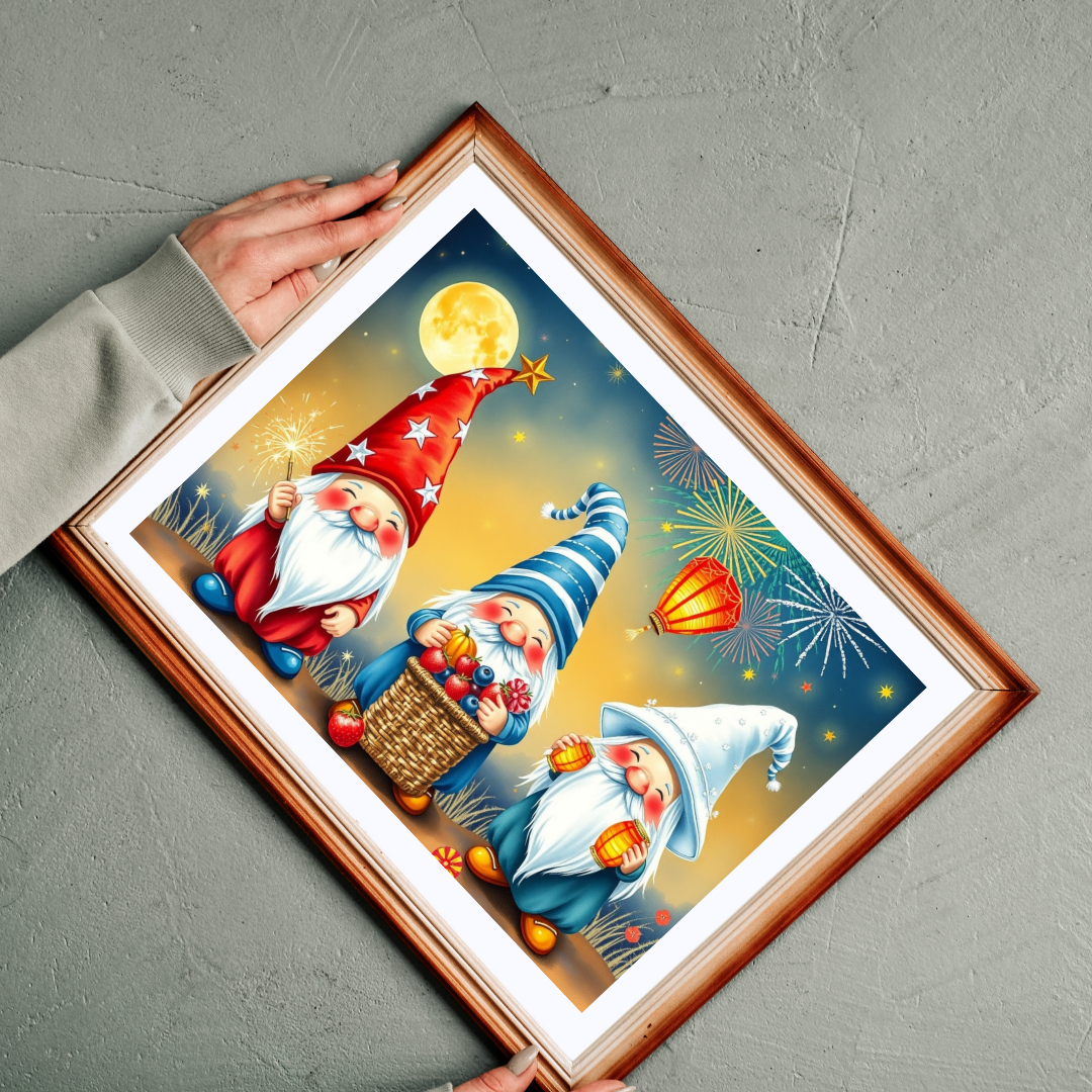 Fireworks Celebration Gnome Puzzle - 4th of July Themed Summer Jigsaw Game Puzzle The Puzzle Chest