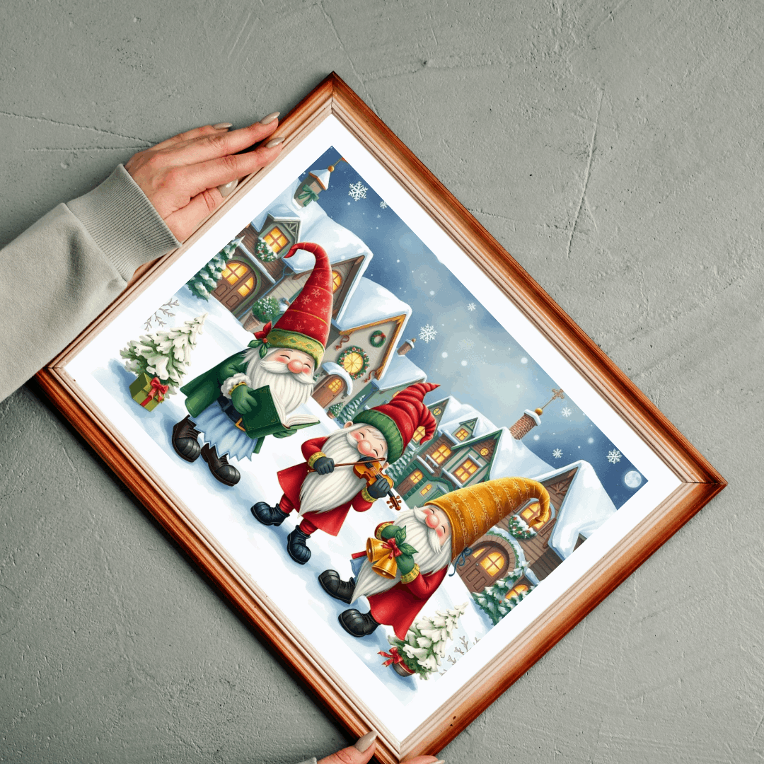 Christmas Caroler Gnome Puzzle - Holiday Theme Mythical Jigsaw Game Puzzle The Puzzle Chest