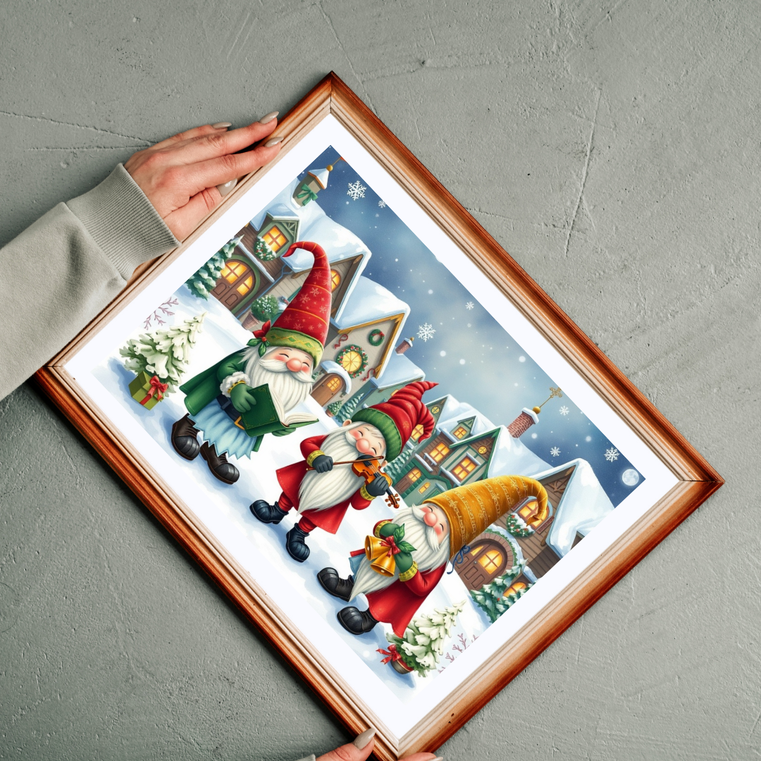 Christmas Caroler Gnome Puzzle - Holiday Theme Mythical Jigsaw Game Puzzle The Puzzle Chest