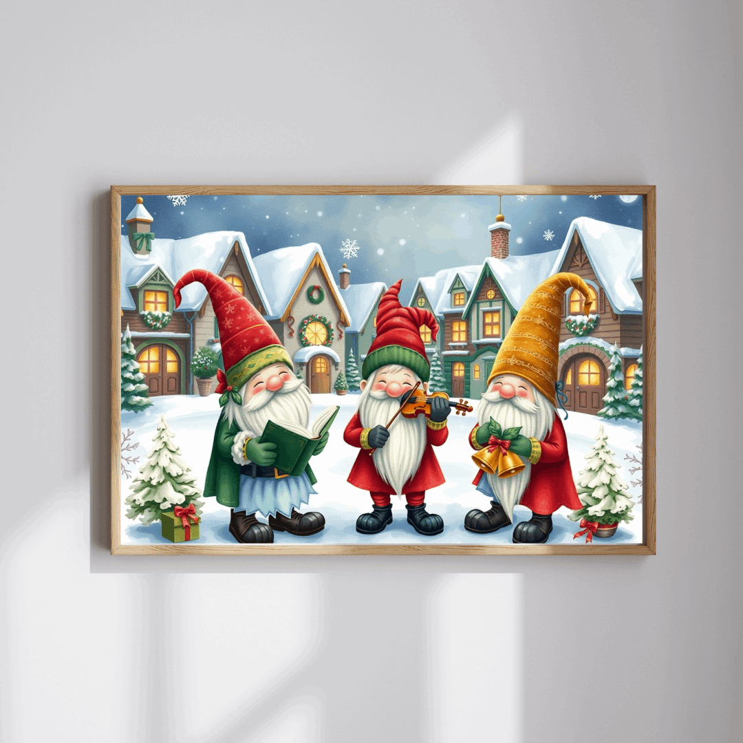Christmas Caroler Gnome Puzzle - Holiday Theme Mythical Jigsaw Game Puzzle The Puzzle Chest