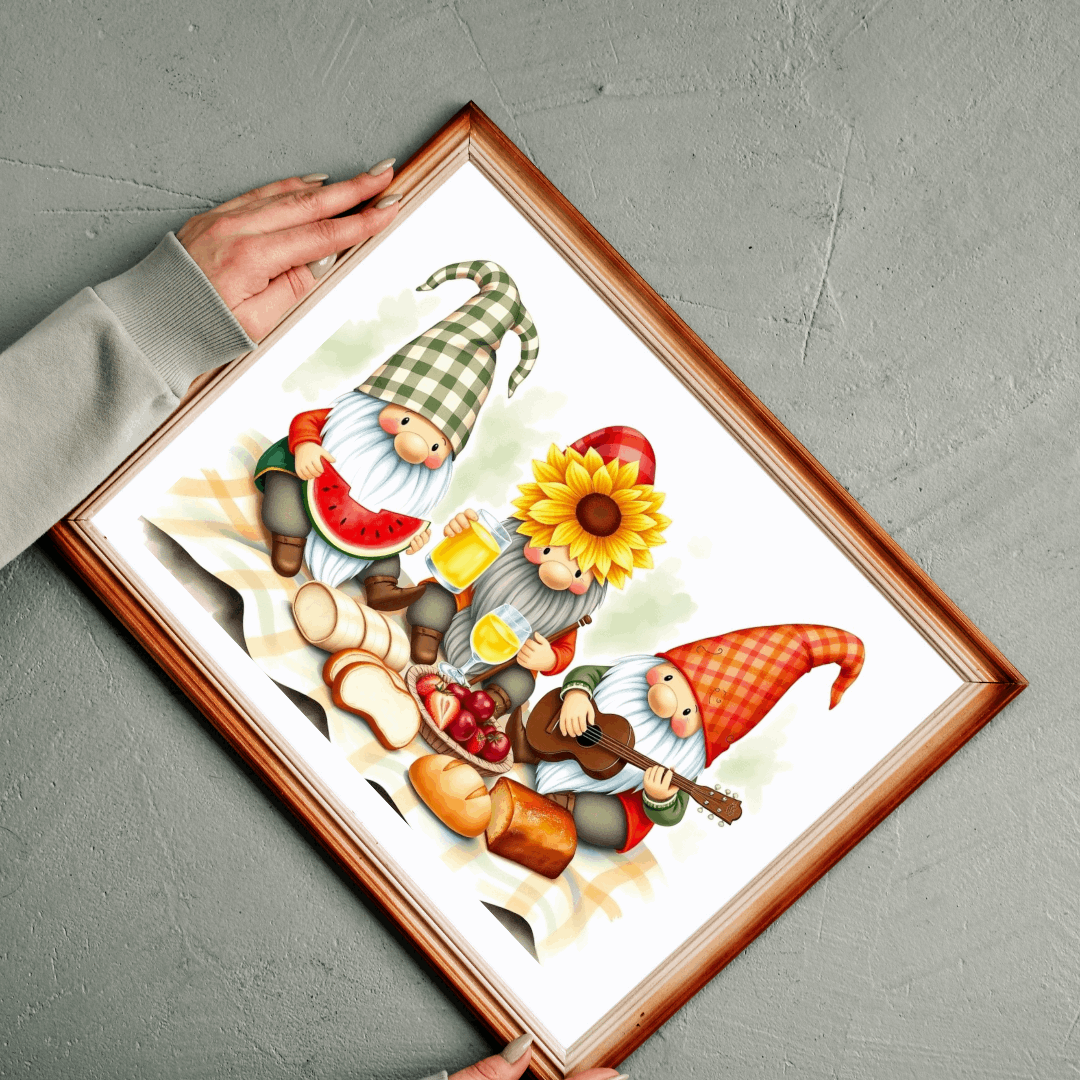 Gnome Picnic Puzzle - Summer Theme Jigsaw Game Puzzle The Puzzle Chest