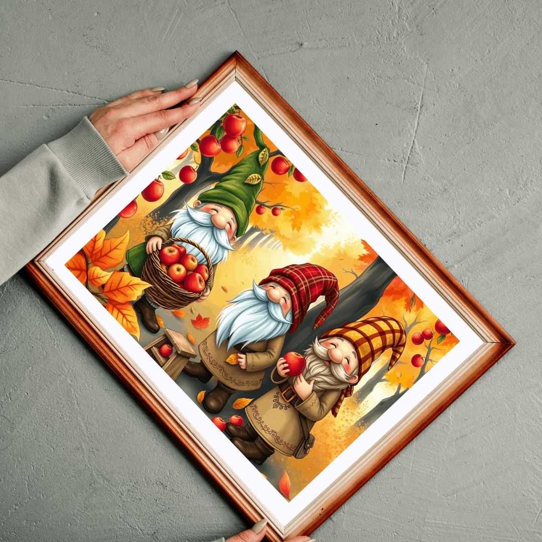Apple Orchard Gnome Puzzle - Fall Themed Jigsaw Game Puzzle The Puzzle Chest