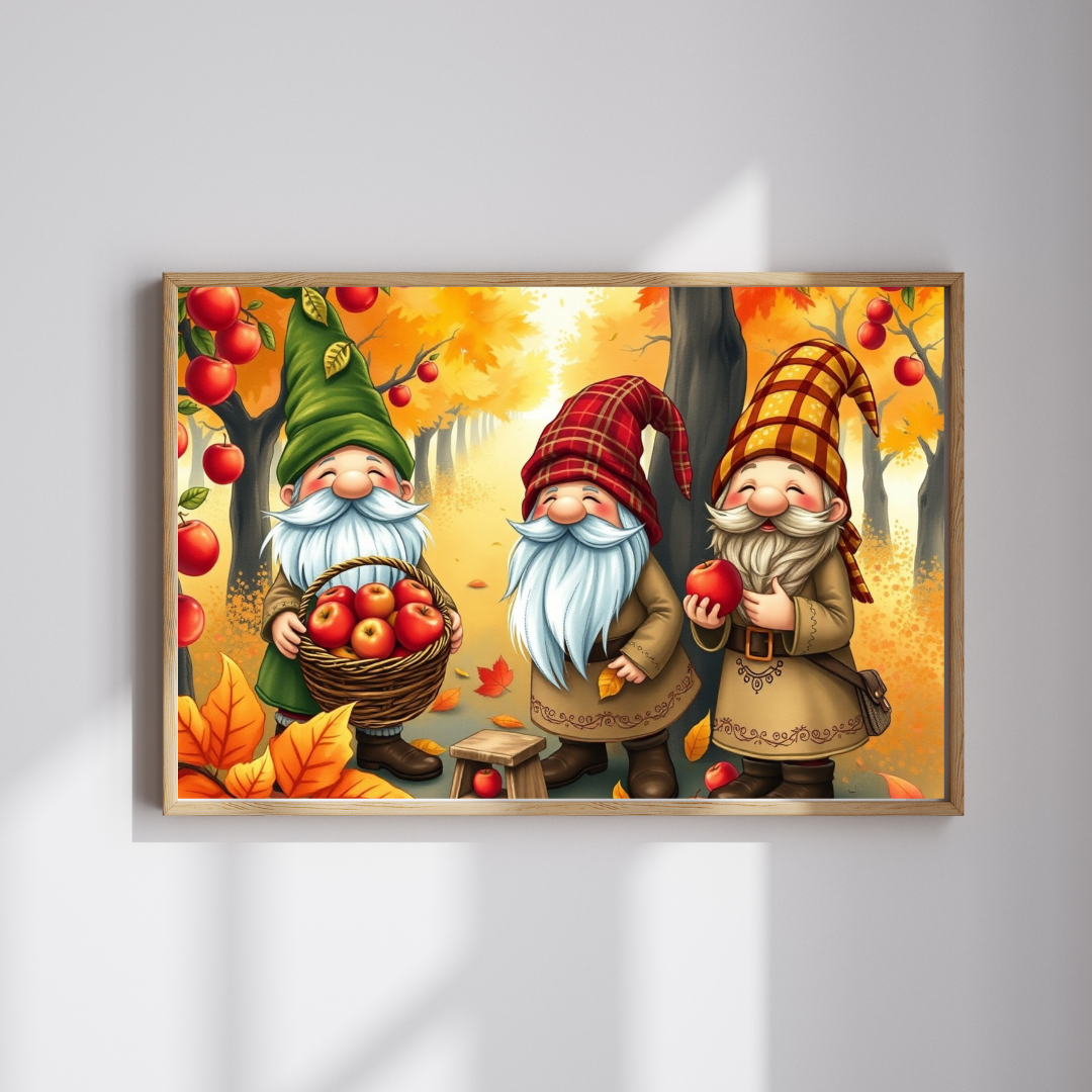 Apple Orchard Gnome Puzzle - Fall Themed Jigsaw Game Puzzle The Puzzle Chest
