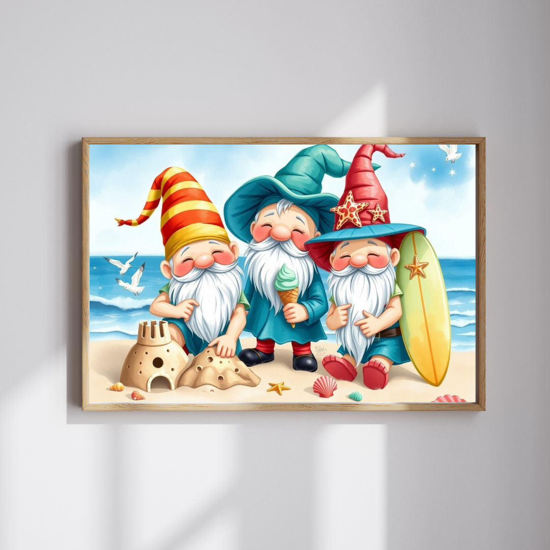 Vacation Beach Gnomes Puzzle - Summer Themed Jigsaw Game Puzzle The Puzzle Chest