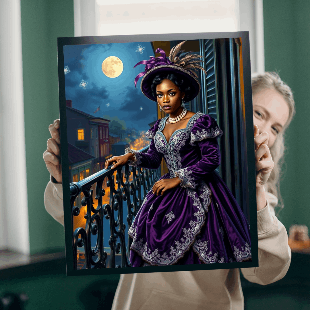 Mystical Moonlit Jigsaw Puzzle - Victorian Black Woman, African American Art Puzzle The Puzzle Chest