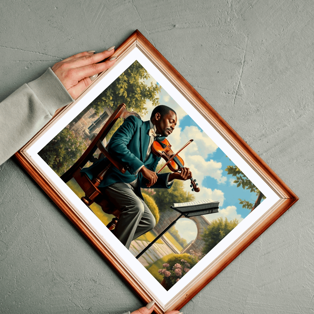 Black Victorian Musician Jigsaw Puzzle, Afrocentric Artwork Featuring Black Man Puzzle The Puzzle Chest
