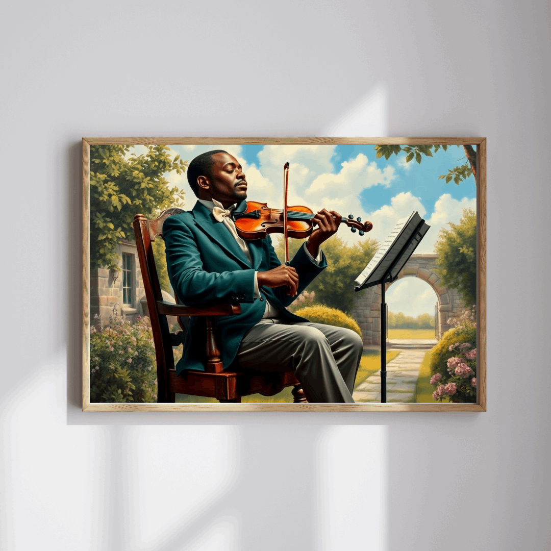 Black Victorian Musician Jigsaw Puzzle, Afrocentric Artwork Featuring Black Man Puzzle The Puzzle Chest
