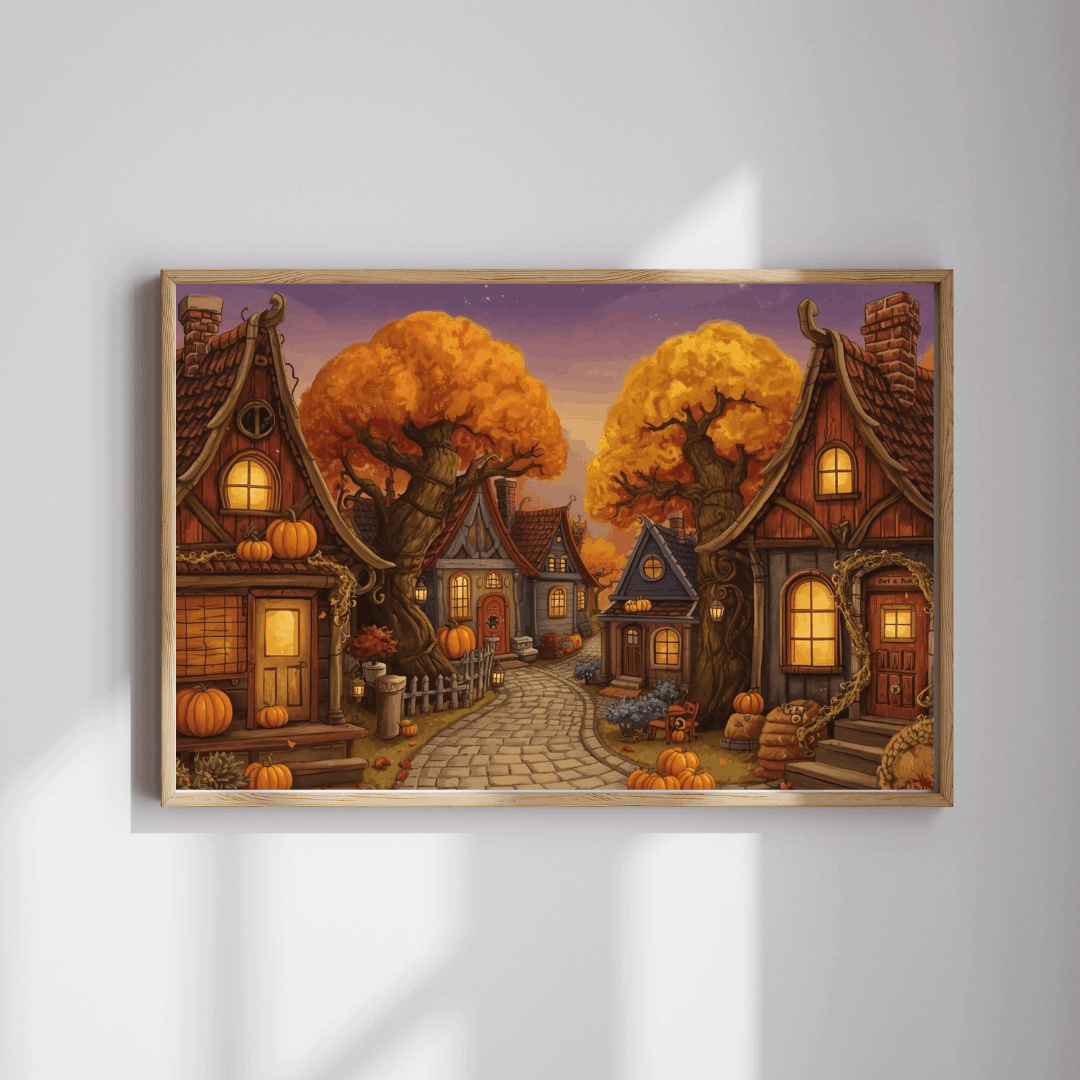 Harvest Hollow Autumn Village Puzzle - Fall Town Scene Jigsaw Game Puzzle The Puzzle Chest