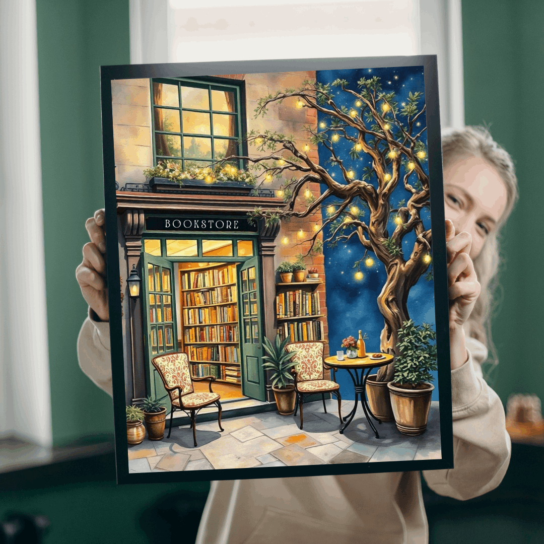 Enchanted Summer Night-Time Bookstore Escape – Jigsaw Puzzle for Book Lovers Puzzle The Puzzle Chest