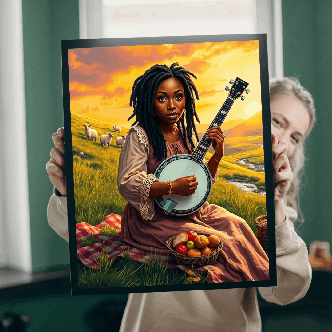 The Banjo Player Jigsaw Puzzle - Black Woman Art, Afrocentric Artwork, African American Musician Puzzle The Puzzle Chest