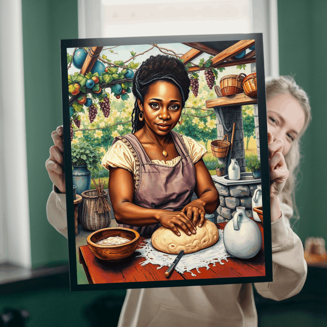 The Artisan Baker Jigsaw Puzzle - Black Woman Kneading Bread, Afrocentric Art, African American Cooking Chef Puzzle The Puzzle Chest