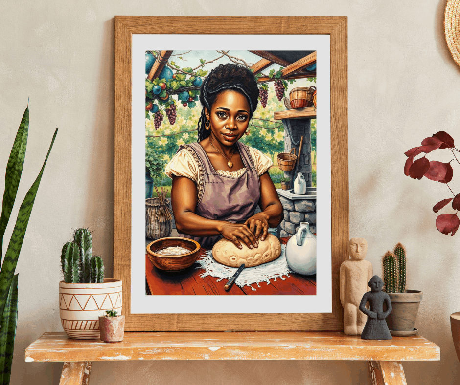 The Artisan Baker Jigsaw Puzzle - Black Woman Kneading Bread, Afrocentric Art, African American Cooking Chef Puzzle The Puzzle Chest