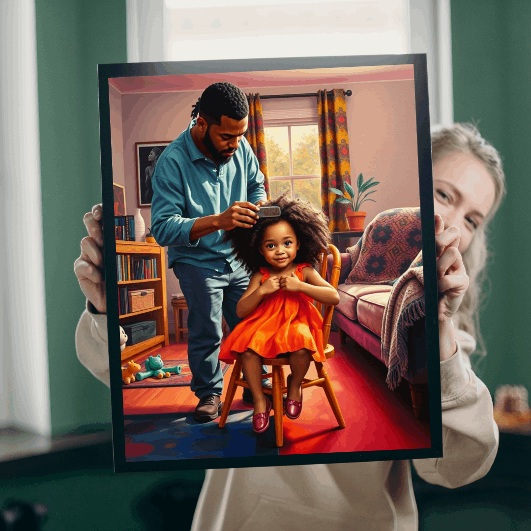 Father-Daughter Jigsaw Puzzle, Black Man Art, Afrocentric Holiday Birthday Gift for Parents, Family Bonding Indoor Activity, Educational Fun Puzzle The Puzzle Chest