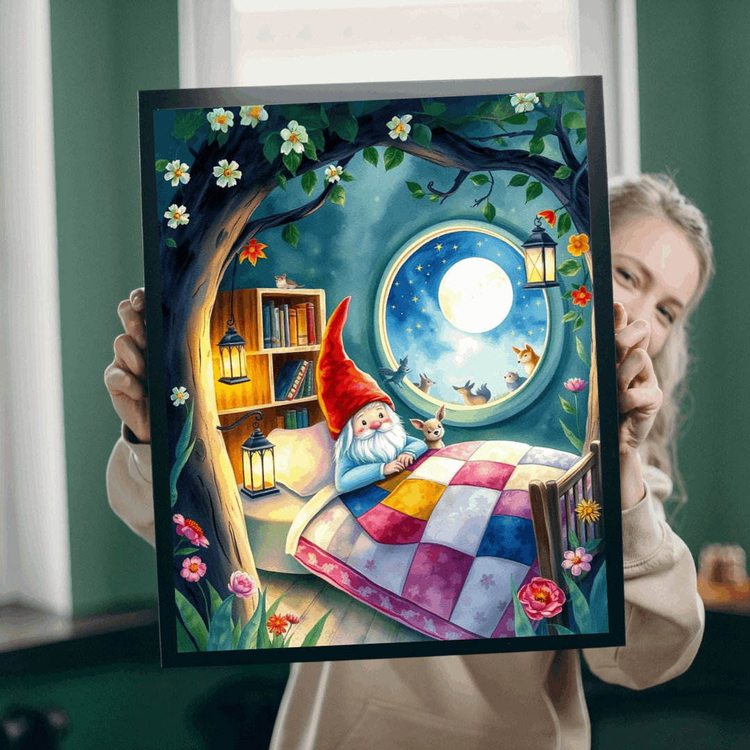 Gnome Dreamland Jigsaw Puzzle - Sleeping Dwarf in Treehouse Bedroom Puzzle The Puzzle Chest