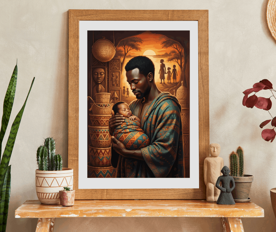 African American Cultural Heritage Jigsaw Puzzle - Family Bonding, Reflective Black Man Art, Afrocentric Puzzle The Puzzle Chest