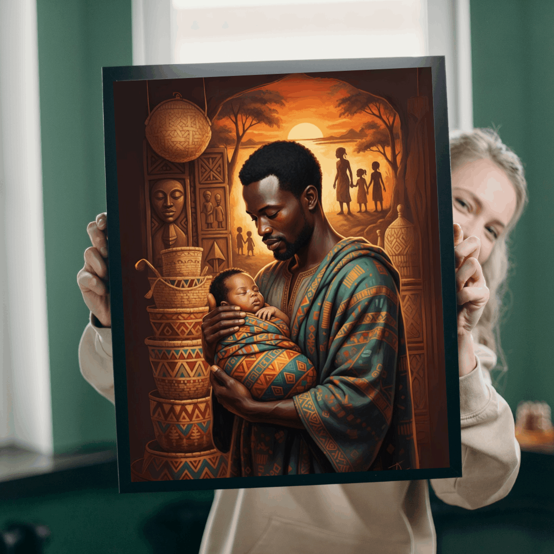 African American Cultural Heritage Jigsaw Puzzle - Family Bonding, Reflective Black Man Art, Afrocentric Puzzle The Puzzle Chest