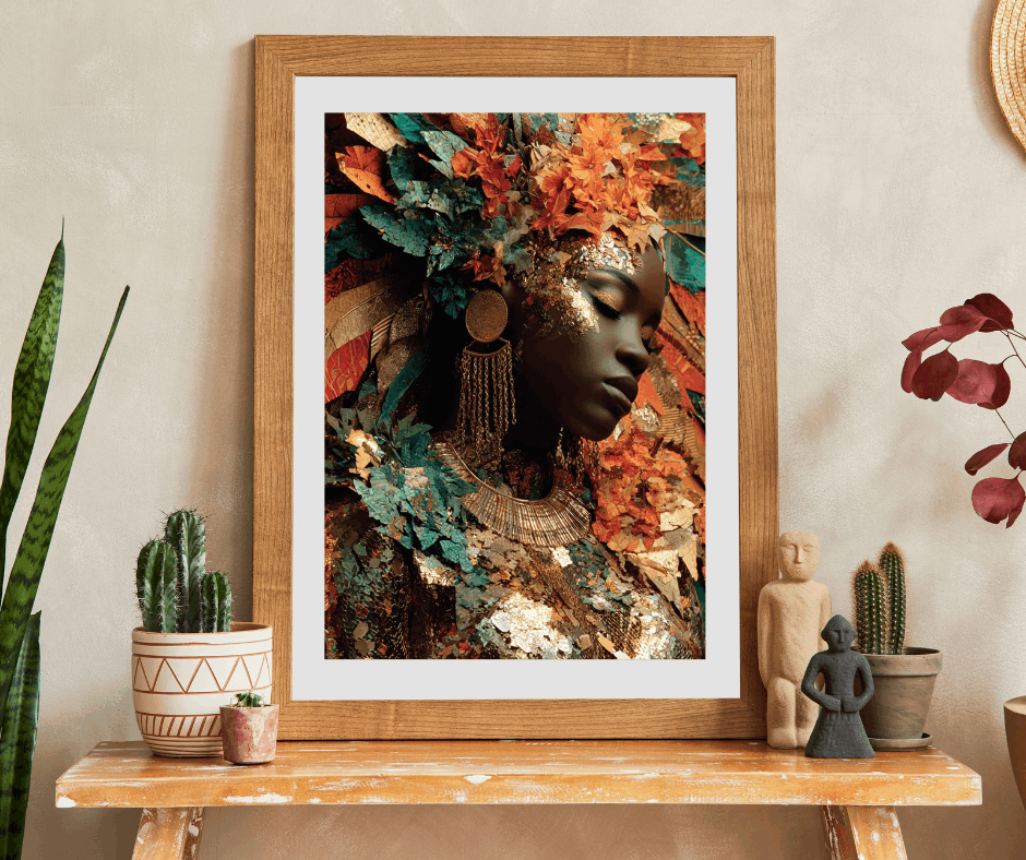African American Cultural Heritage Jigsaw Puzzle - Afrocentric Black Woman Portrait with Earth Tones Puzzle The Puzzle Chest