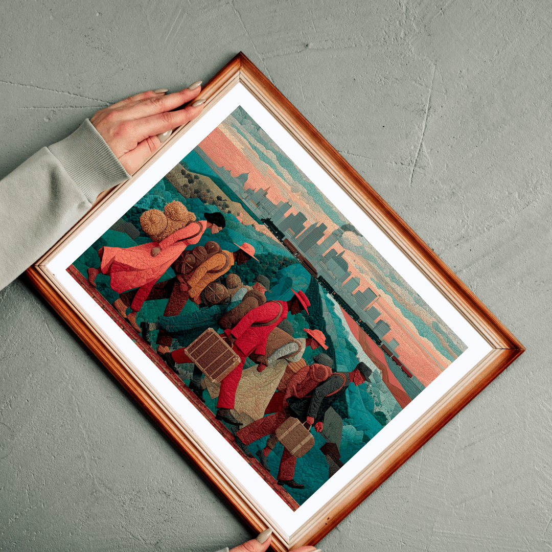 African American History Puzzle - Struggle and Triumph of Families Migrating, Black Art, Afrocentric Artwork Puzzle The Puzzle Chest