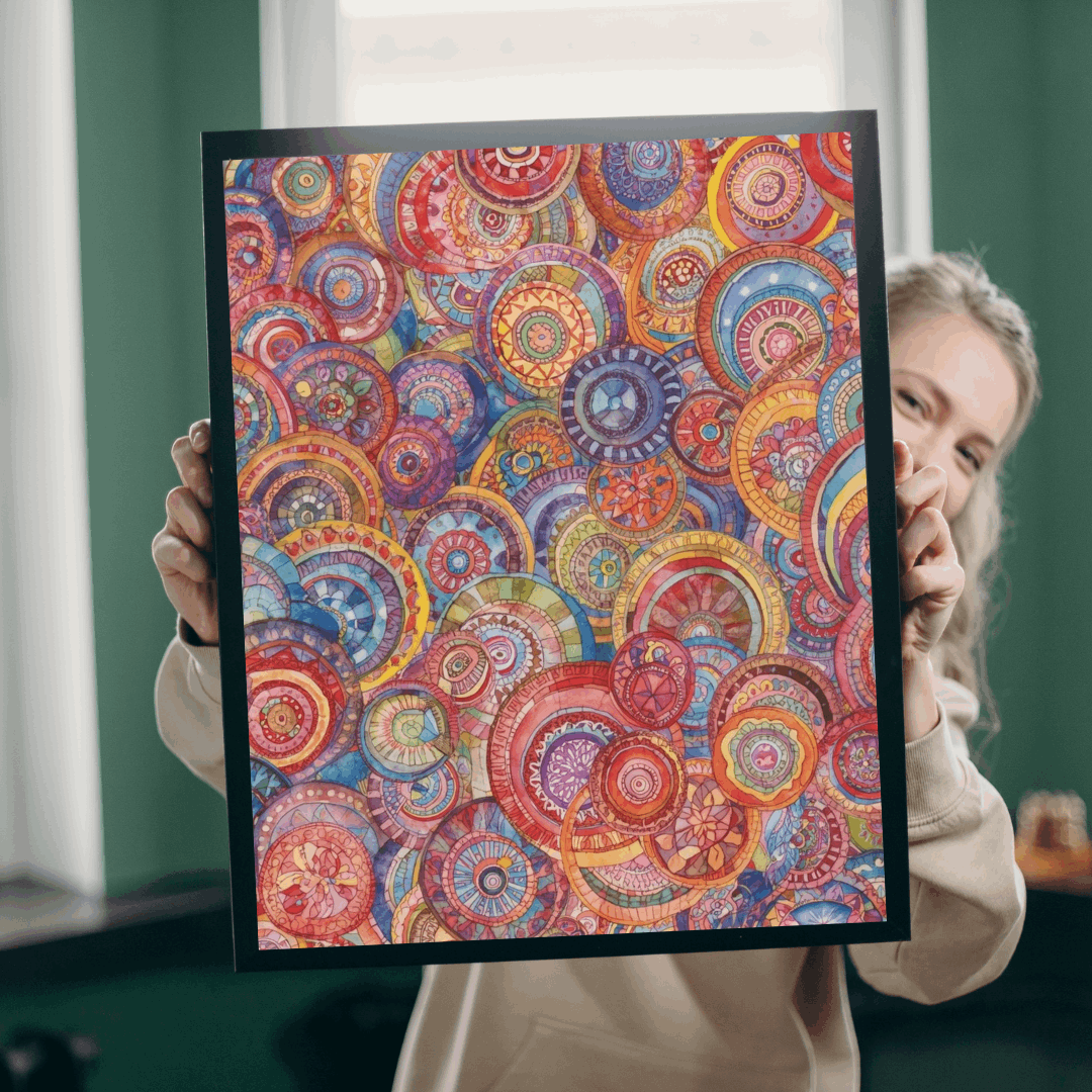 Mandala Art Jigsaw Puzzle – Overlapping Collage of Circular Mandalas in Intricate Decorative Patterns Puzzle The Puzzle Chest