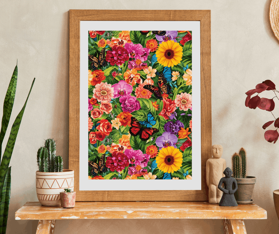 Garden Collage Jigsaw Puzzle – Overlapping Flowers, Butterflies, and Green Leaves in a Vibrant Nature Puzzle Puzzle The Puzzle Chest