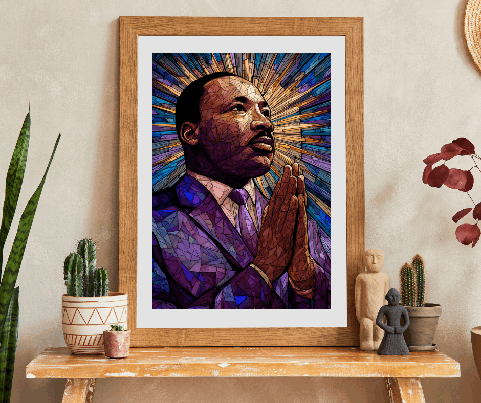 Afrocentric Black History Jigsaw Puzzle – Stained Glass Martin Luther King Jr. Puzzle, Civil Rights Movement Artwork, Inspirational African American Puzzle for Adults and Teens Puzzle The Puzzle Chest