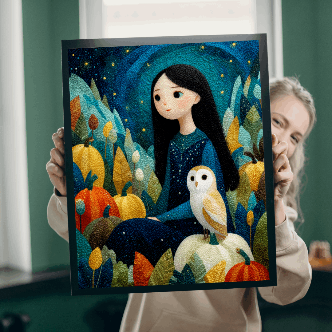 Starry Autumn Night Jigsaw Puzzle – Owl and Pumpkins Fall Puzzle for Adults, Twilight Autumn Scene Puzzle The Puzzle Chest