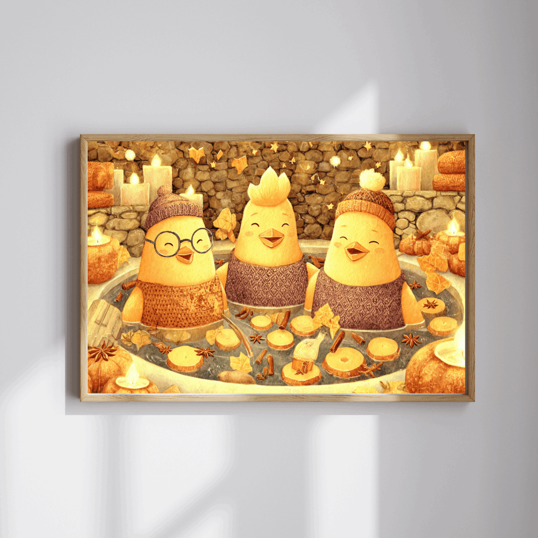 Pumpkin Spice Spa Chickens Puzzle – Cozy Fall Fairy-Tale Jigsaw, Autumn Fun Family Game, Cute Chick Characters Puzzle The Puzzle Chest