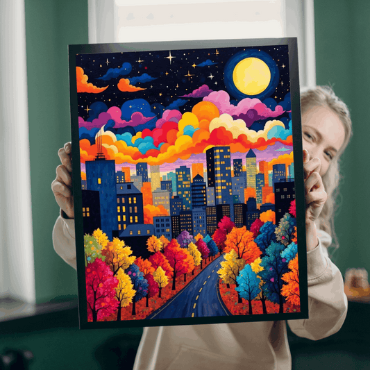 Vibrant Cityscape Puzzle - Night Sky, 110-1014 Piece Jigsaw, Family Activity, Gift for Puzzle Lovers, Art Decor Puzzle The Puzzle Chest
