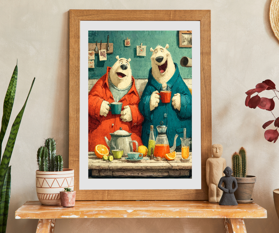 Cartoon Bear Tea Party – Whimsical Cute Animal Jigsaw Puzzle with Adorable Characters Puzzle The Puzzle Chest