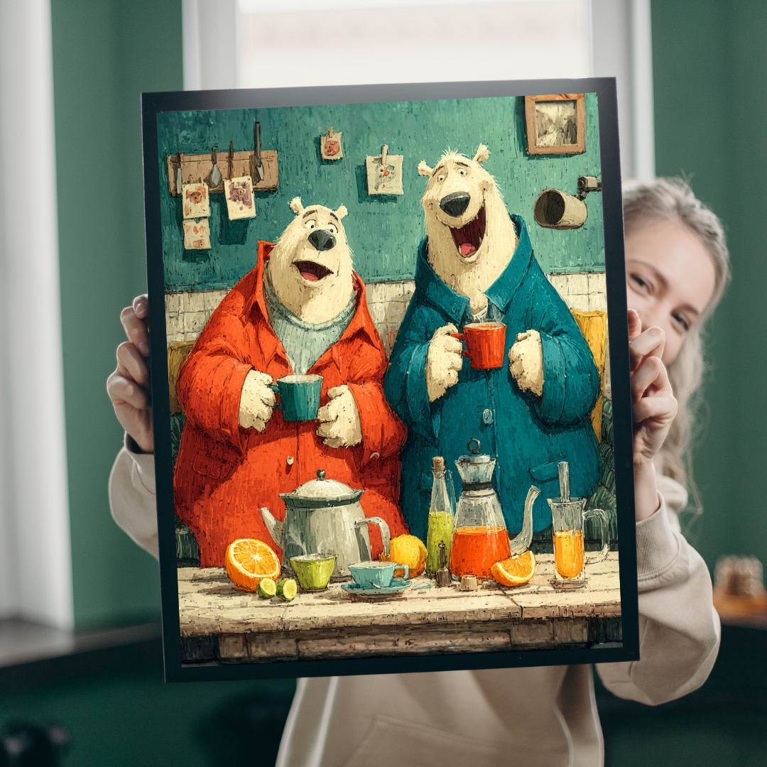 Cartoon Bear Tea Party – Whimsical Cute Animal Jigsaw Puzzle with Adorable Characters Puzzle The Puzzle Chest