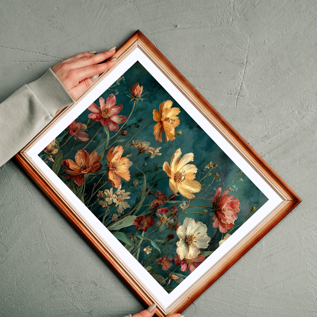 Autumn Wildflower Jigsaw Puzzle - Tranquil Field of Flowers, Nature Inspired Floral Art